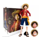 Premium One Piece Monkey D Luffy With 3 Different Faces Action Figure