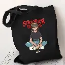 STRANGER THINGS BLACK TOTE BAG