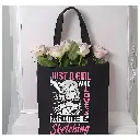 ANIME SLOGAN GIRL BLACK TOTE BAG