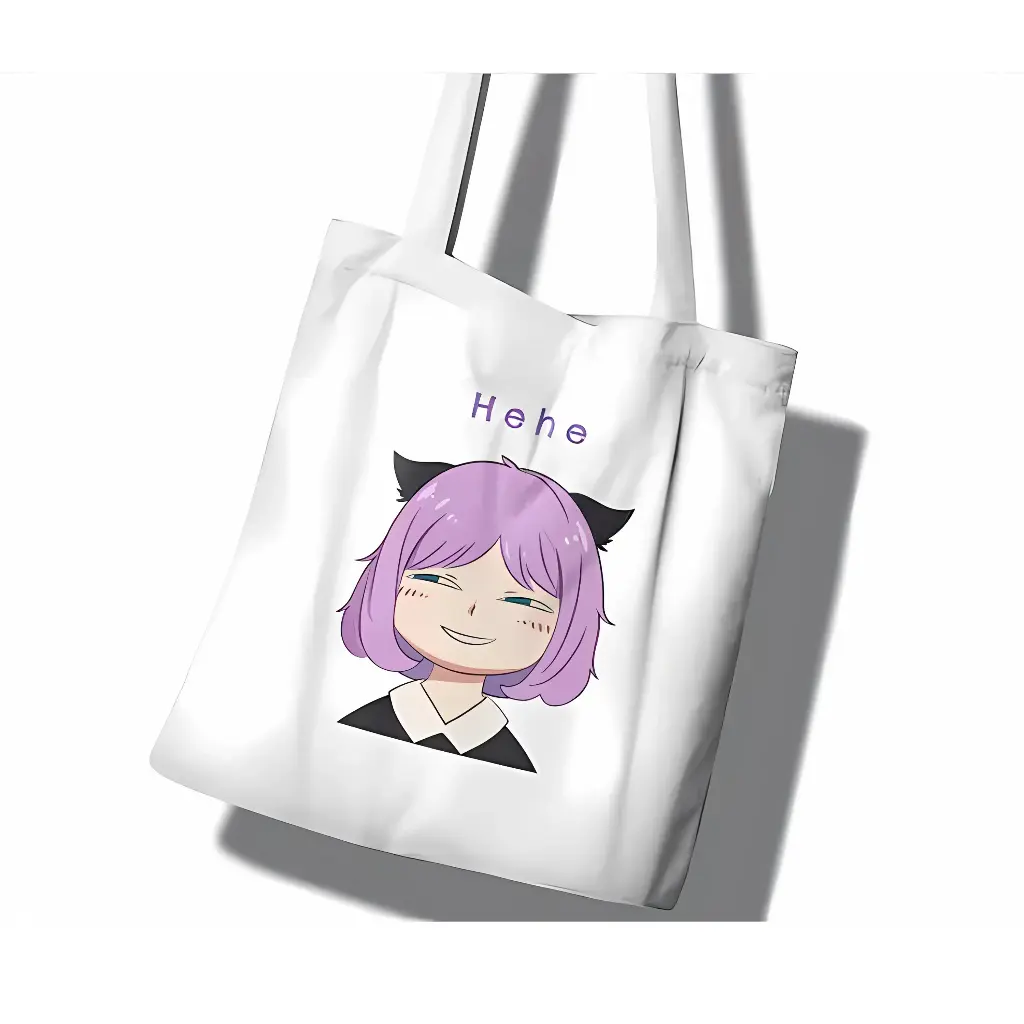 HEHE GIRL BLACK TOTE BAG