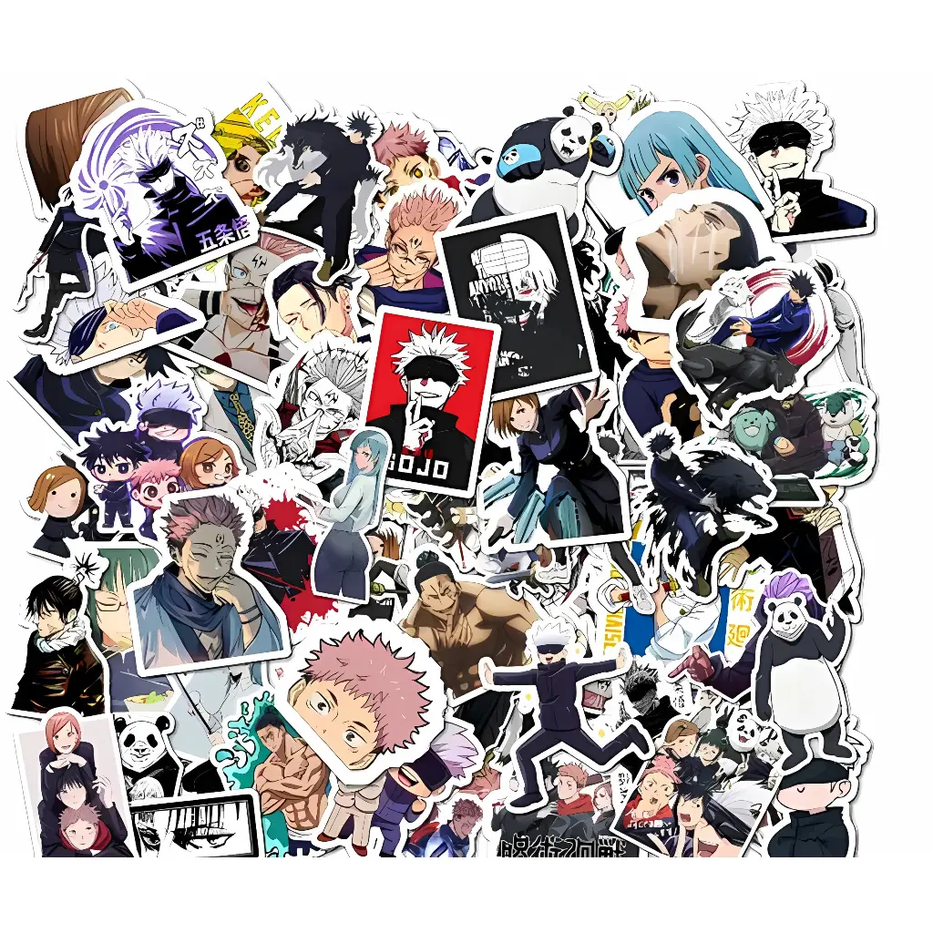 Pack of 56 Jujutsu Anime Aesthetic Vinyl Stickers 