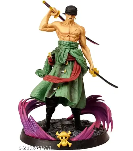  Premium Anime One Piece Roronoa Zoro Battle with Changable Face Action Figure [25 cm] 
