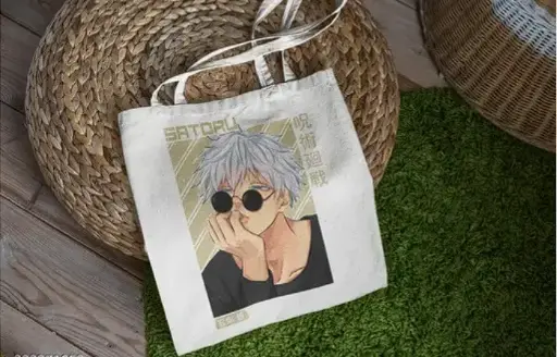 Jujutsu Kaisen Anime Featuring Gojo Satoru printed White Tote Bag