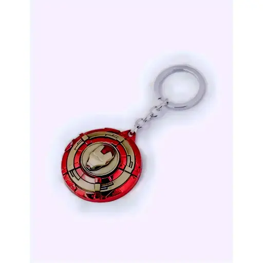 Multicolour Ironman Rotating Shield with Head Metal Keychain