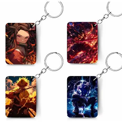 (Pack of 4) DEMON SLAYER Printed Keychain