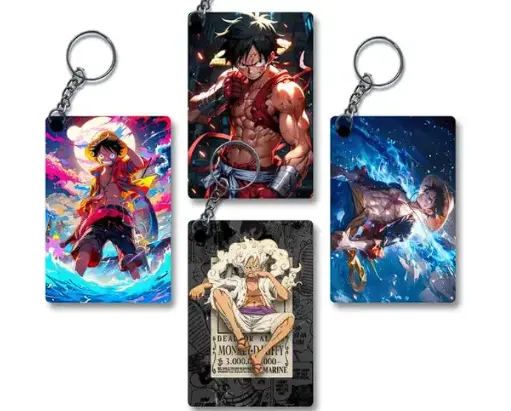 (Pack of 4) Luffy Anime Keychain Set