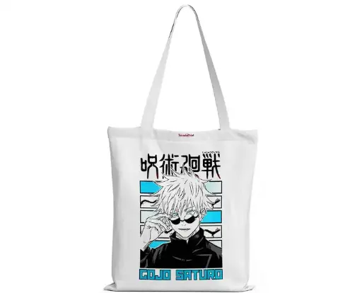 GOJO JUJUTSU KAISEN WHITE TOTE BAG