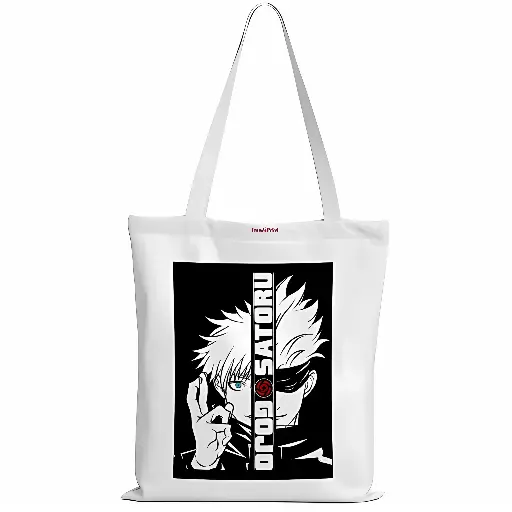 GOJO WHITE ZIPPER TOTE BAG