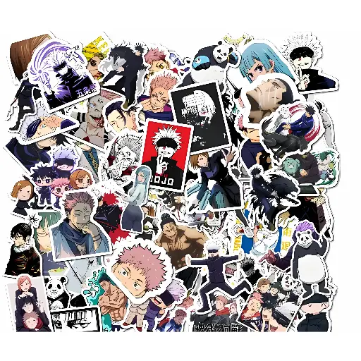 Pack of 56 Jujutsu Anime Aesthetic Vinyl Stickers 