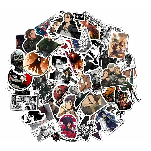 Pack of 50 Attack On Titan Anime Aesthetic Vinyl Stickers