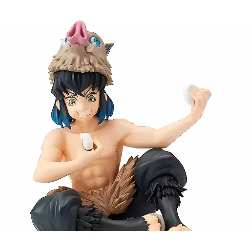 Demon Slayer Action Figure Inosuke Sitting Eating Rice Balls Perching Height- 10cm 
